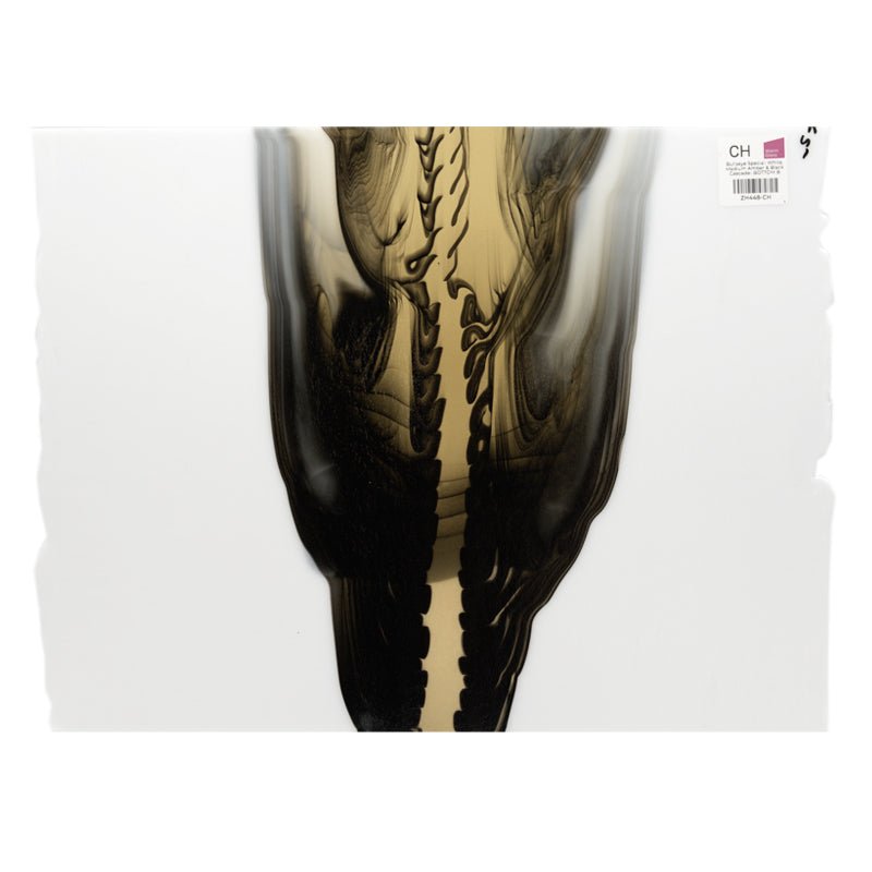 Bullseye Special: White, Medium Amber & Black Cascade - BOTTOM B - Warm Glass