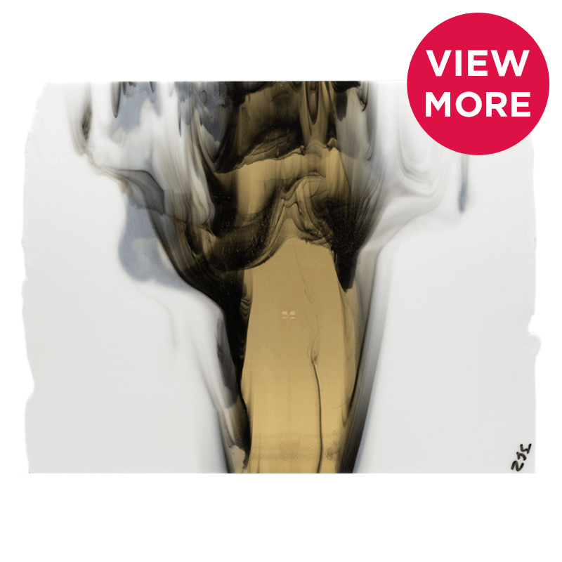 Bullseye Special: White, Medium Amber & Black Cascade - TOP A - Warm Glass