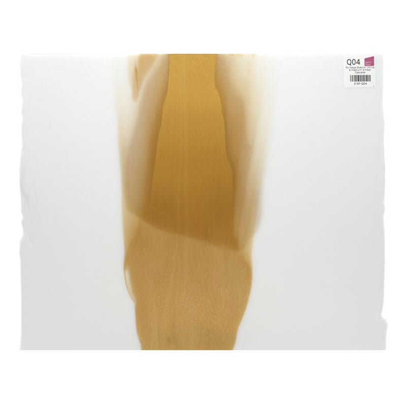Bullseye Special: White & Medium Amber Cascade - Warm Glass