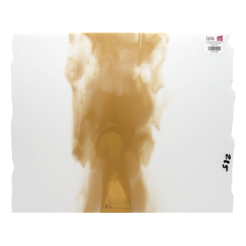 Bullseye Special: White & Medium Amber Cascade - Warm Glass