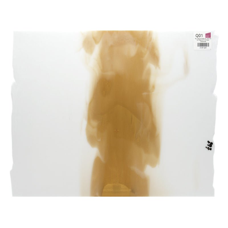 Bullseye Special: White & Medium Amber Cascade - Warm Glass