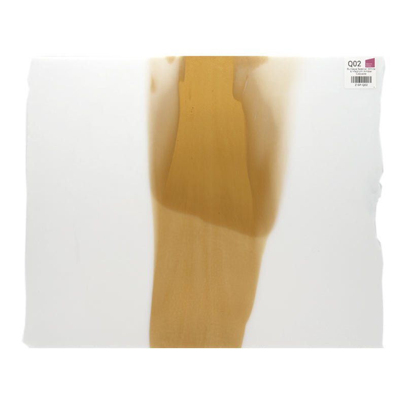 Bullseye Special: White & Medium Amber Cascade - Warm Glass