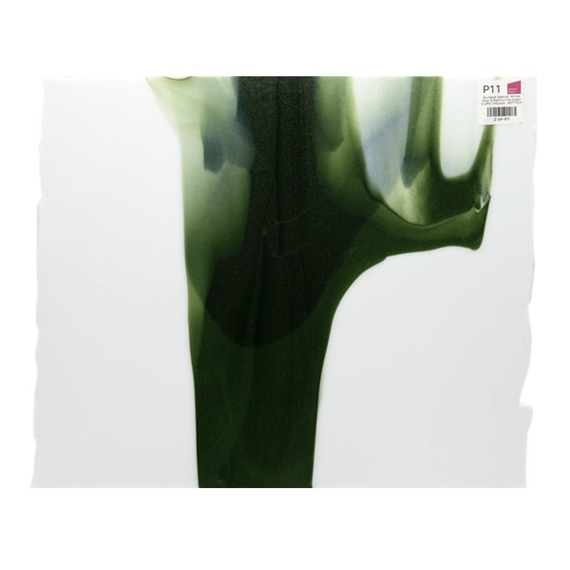 Bullseye Special: White Opal & Aventurine Green Graffiti Infusion - BOTTOM - Warm Glass