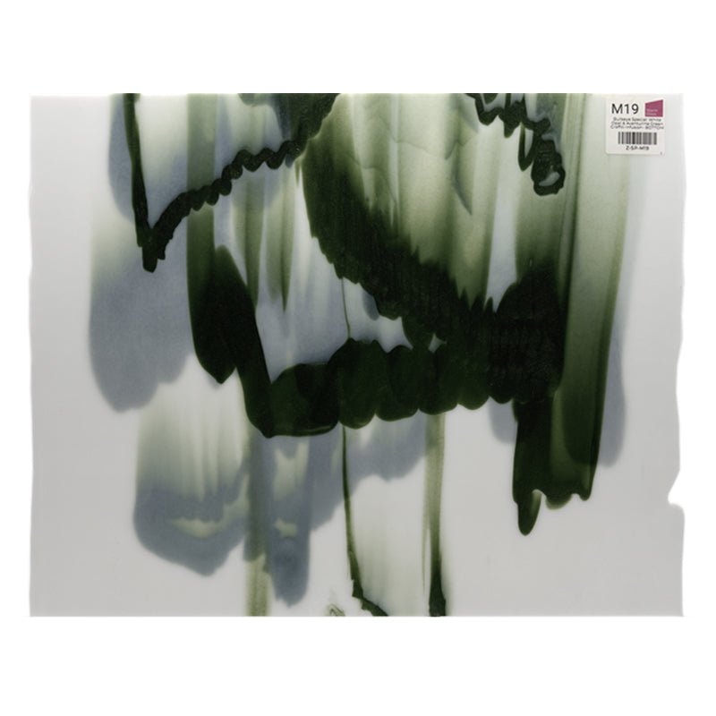 Bullseye Special: White Opal & Aventurine Green Graffiti Infusion - BOTTOM - Warm Glass