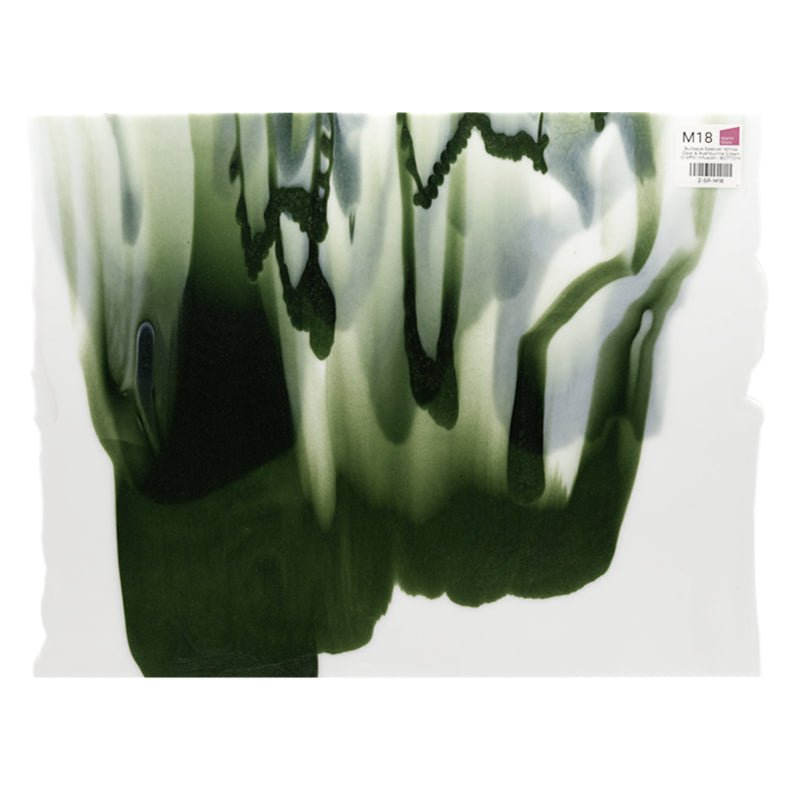 Bullseye Special: White Opal & Aventurine Green Graffiti Infusion - BOTTOM - Warm Glass