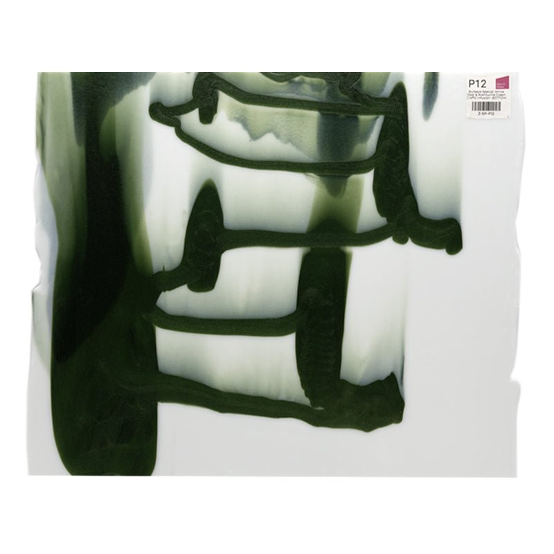 Bullseye Special: White Opal & Aventurine Green Graffiti Infusion - BOTTOM - Warm Glass