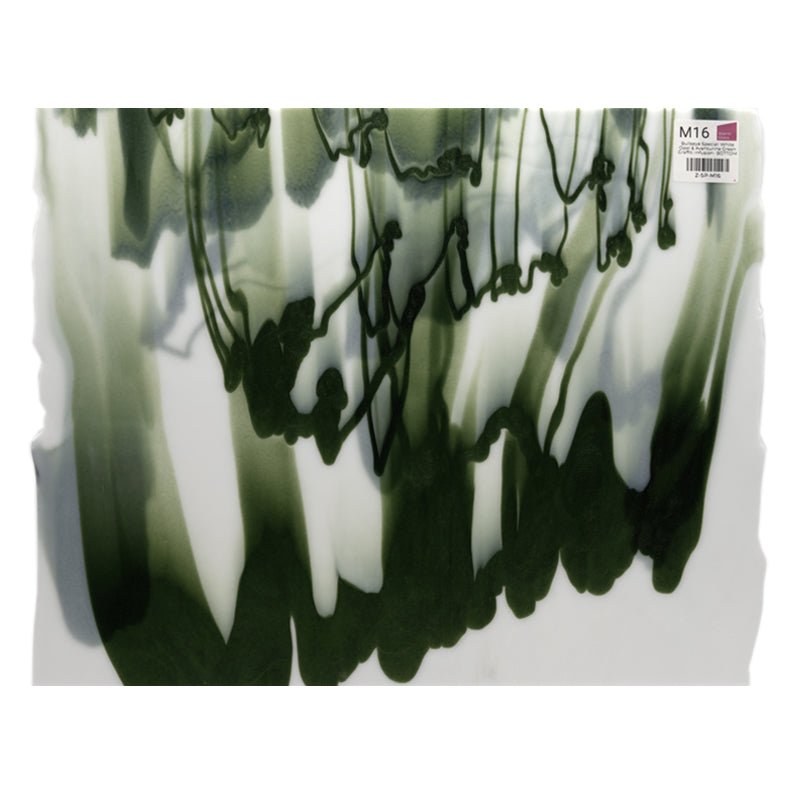 Bullseye Special: White Opal & Aventurine Green Graffiti Infusion - BOTTOM - Warm Glass