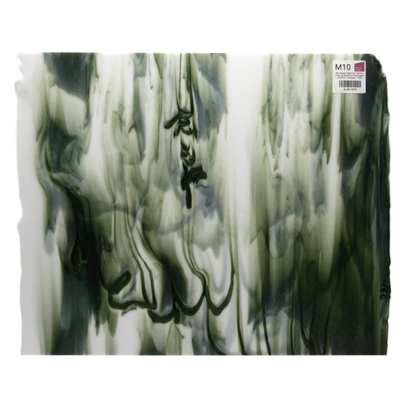 Bullseye Special: White Opal & Aventurine Green Graffiti Infusion - TOP - Warm Glass