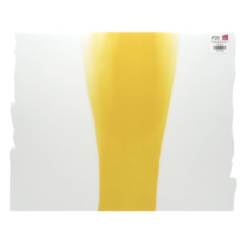 Bullseye Special: White & Sunflower Yellow Cascade - Warm Glass