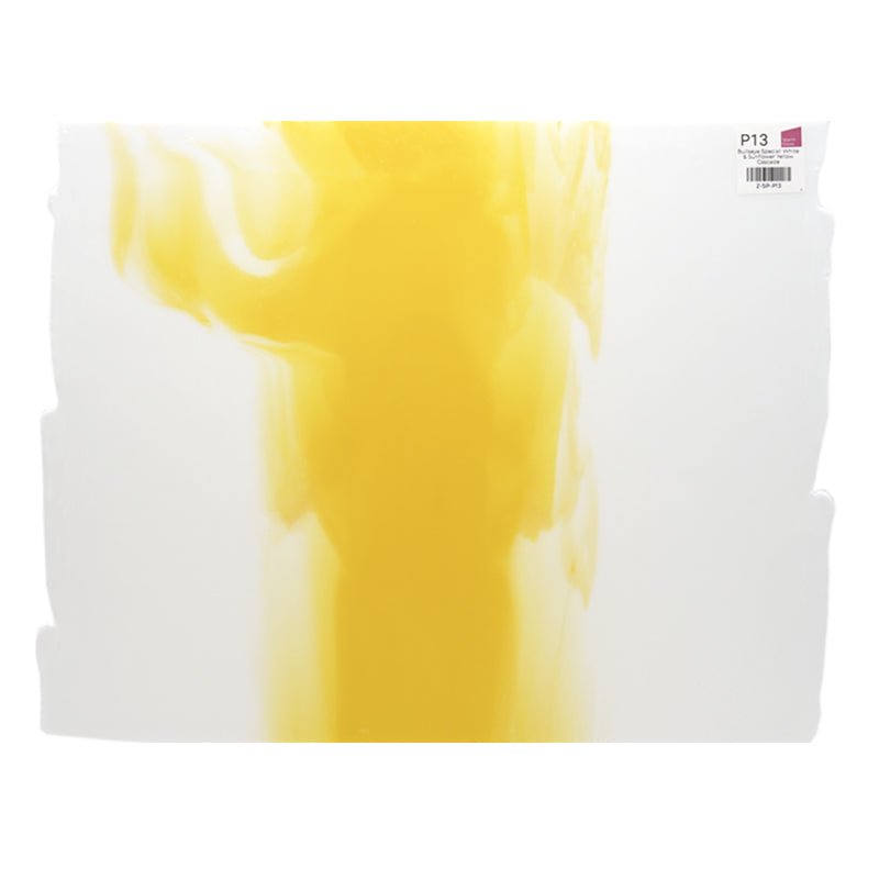 Bullseye Special: White & Sunflower Yellow Cascade - Warm Glass