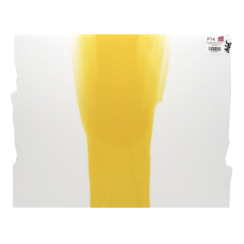 Bullseye Special: White & Sunflower Yellow Cascade - Warm Glass