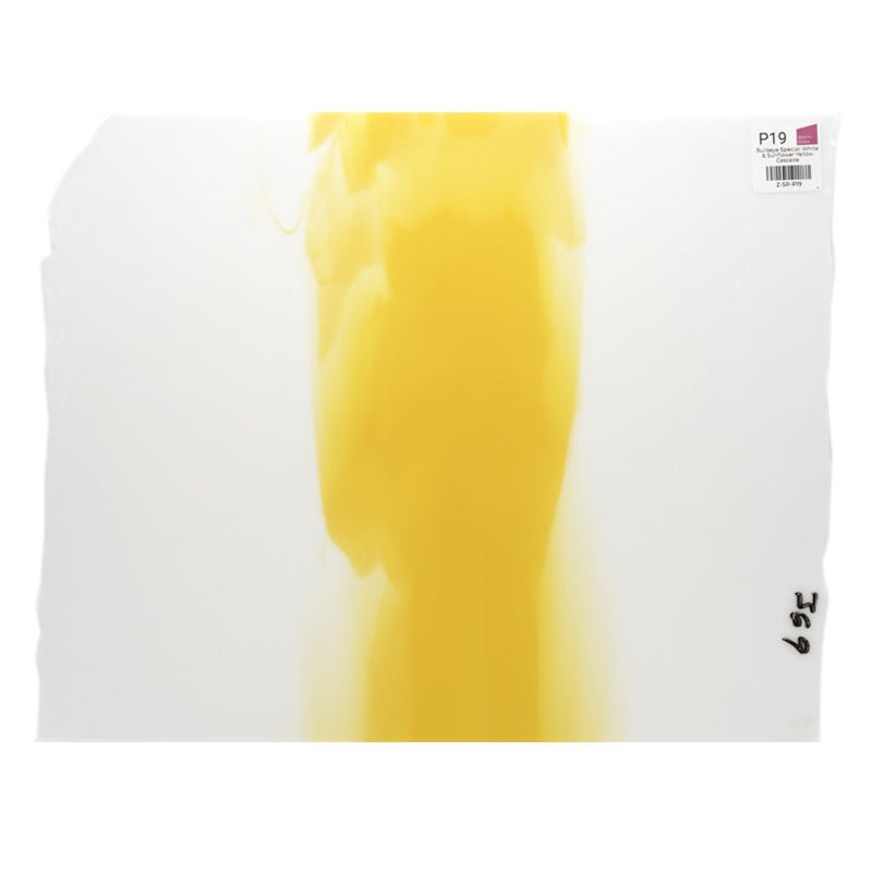 Bullseye Special: White & Sunflower Yellow Cascade - Warm Glass