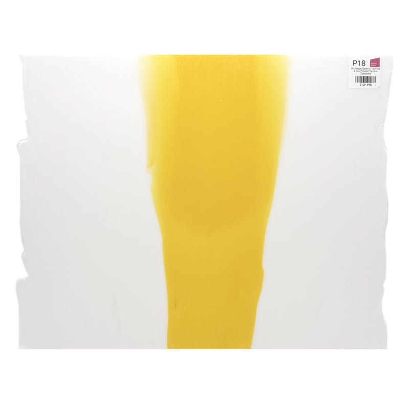 Bullseye Special: White & Sunflower Yellow Cascade - Warm Glass