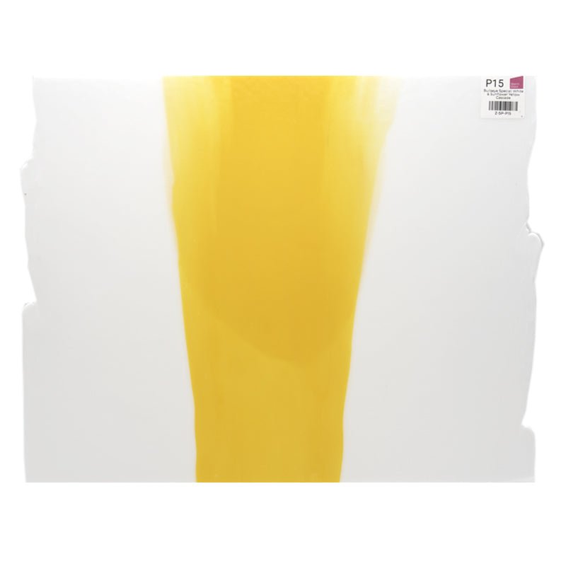 Bullseye Special: White & Sunflower Yellow Cascade - Warm Glass