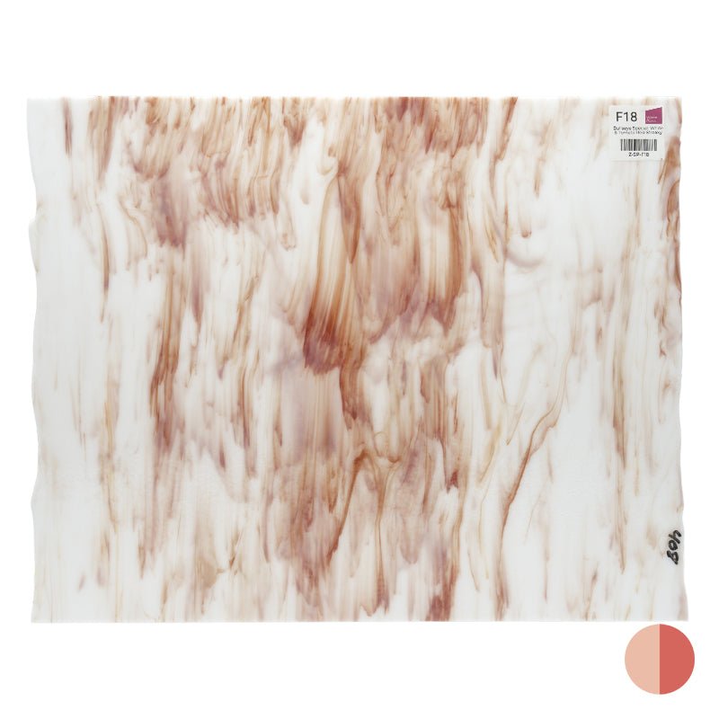 Bullseye Special: White & Tomato Red Streaky - Warm Glass