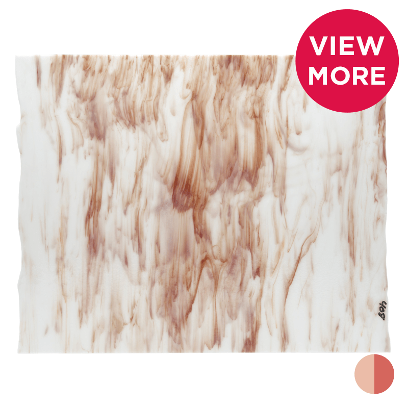 Bullseye Special: White & Tomato Red Streaky - Warm Glass