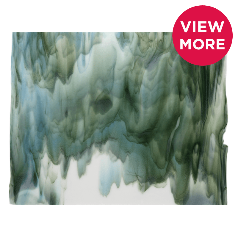 Bullseye Special: White, Turquoise & Aventurine Green Streaky - BOTTOM - Warm Glass