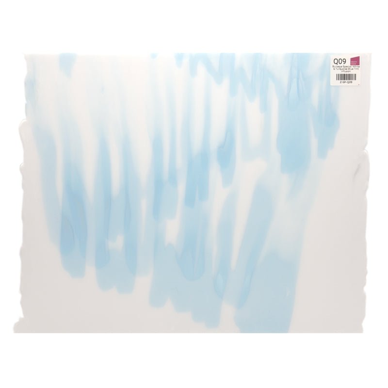 Bullseye Special: White & Turquoise Blue Tint Infusion - Warm Glass