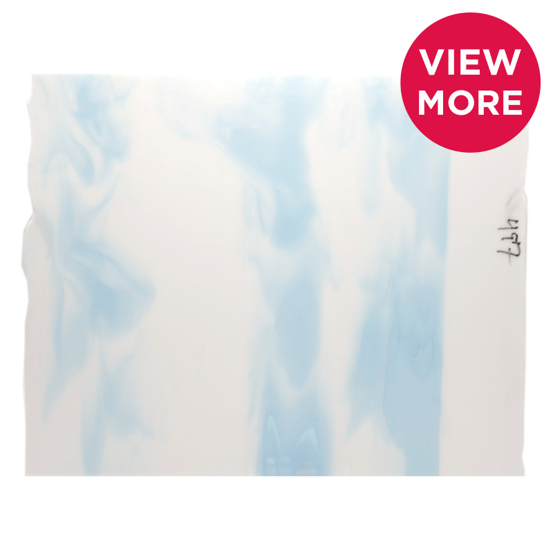 Bullseye Special: White & Turquoise Blue Tint Windows - Warm Glass