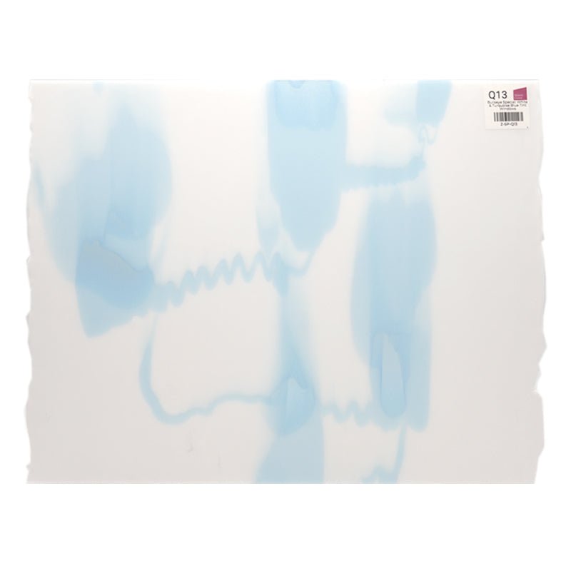 Bullseye Special: White & Turquoise Blue Tint Windows - Warm Glass