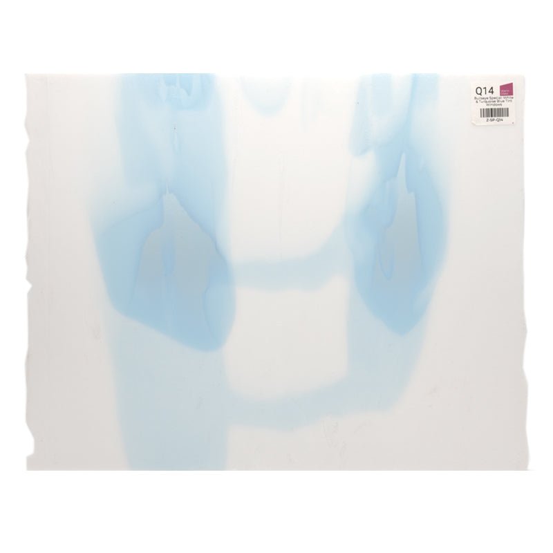 Bullseye Special: White & Turquoise Blue Tint Windows - Warm Glass