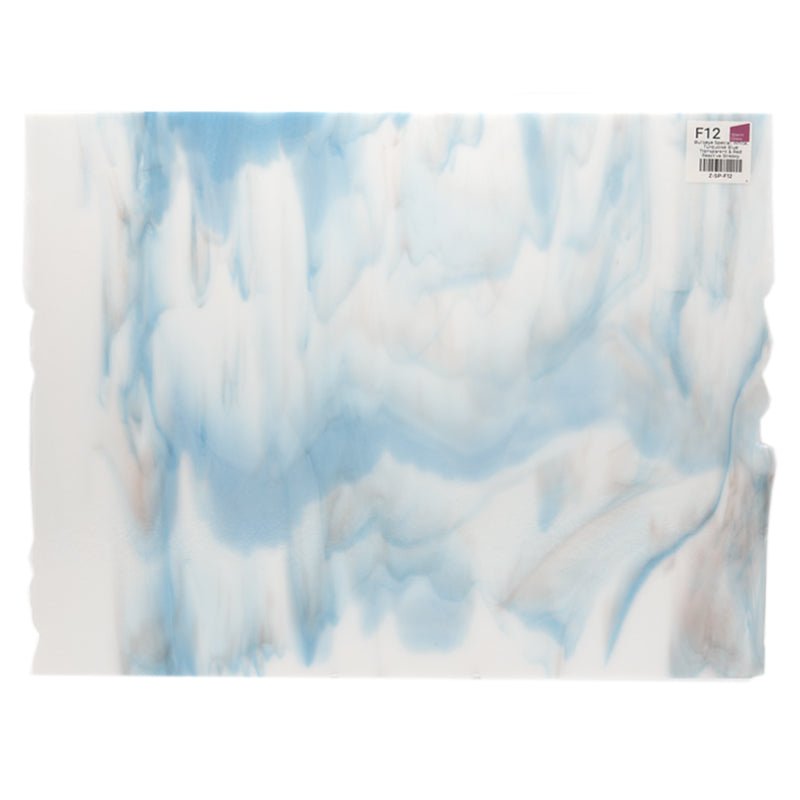 Bullseye Special: White, Turquoise Blue Transparent & Red Reactive Streaky - Warm Glass