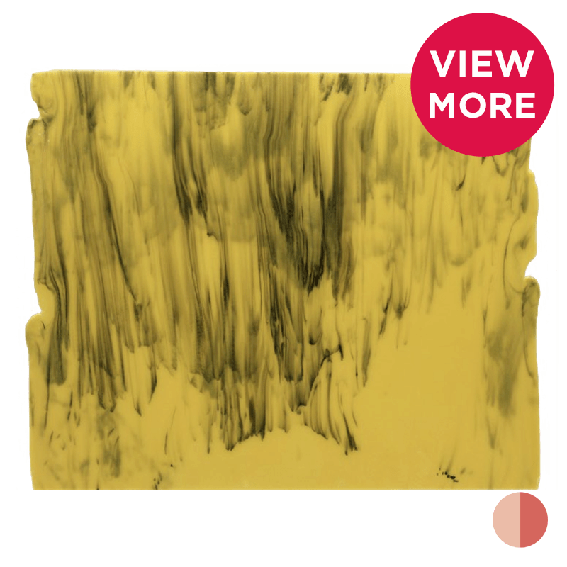 Bullseye Special: Yellow Opal & Dark Green Streaky - Warm Glass