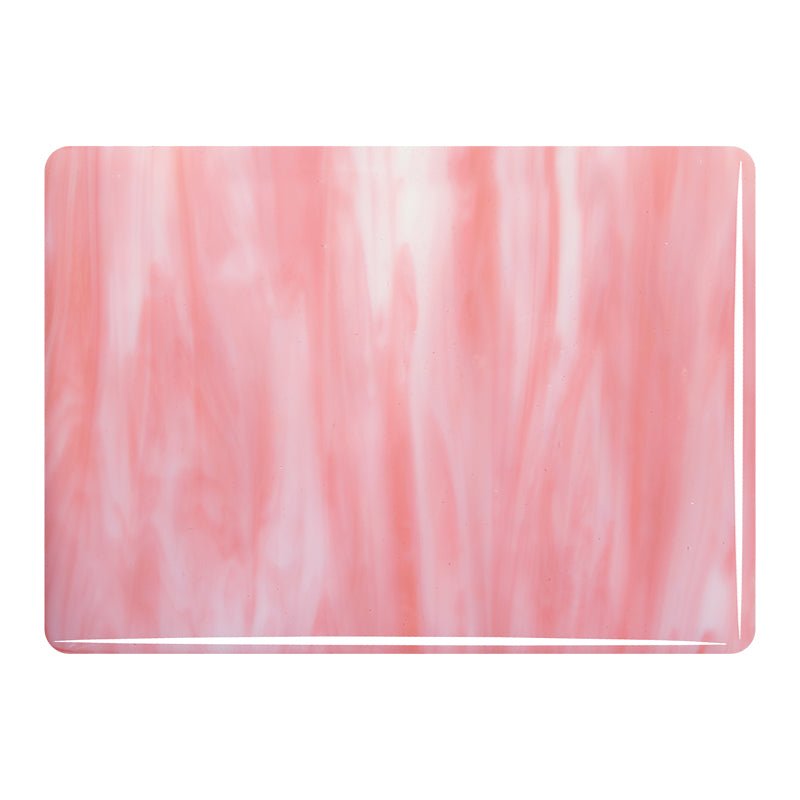Bullseye Streaky Glass: 3mm White & Salmon Pink Opal 2305 – Warm Glass