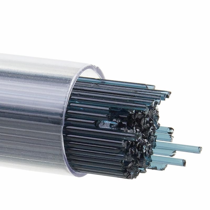 Bullseye Stringers: 1mm Aquamarine Blue Transparent 1108 - Warm Glass