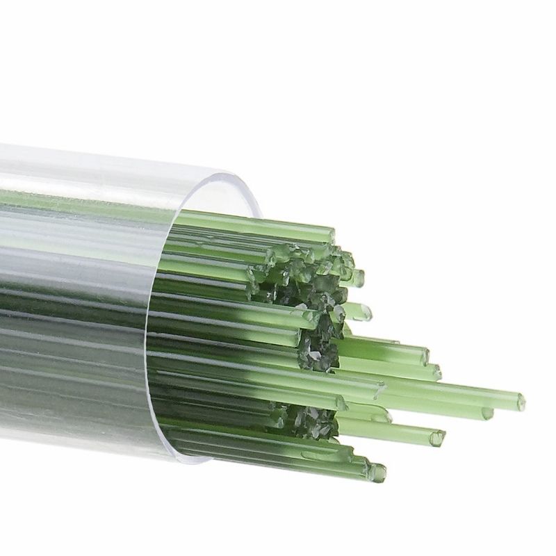 Bullseye Stringers: 1mm Dark Forest Green Opal 0141 - Warm Glass
