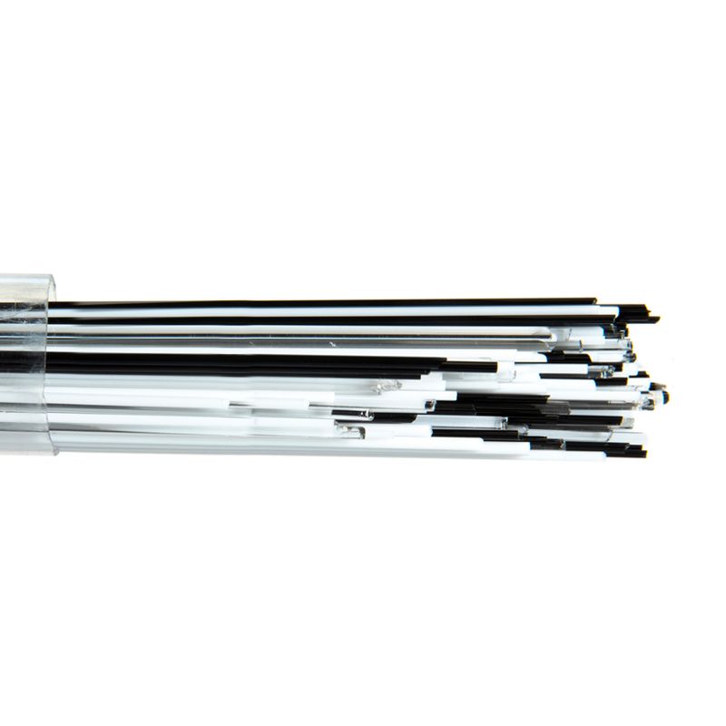 Bullseye Stringers: 1mm Mixed Monochrome Transparent & Opal – Warm Glass