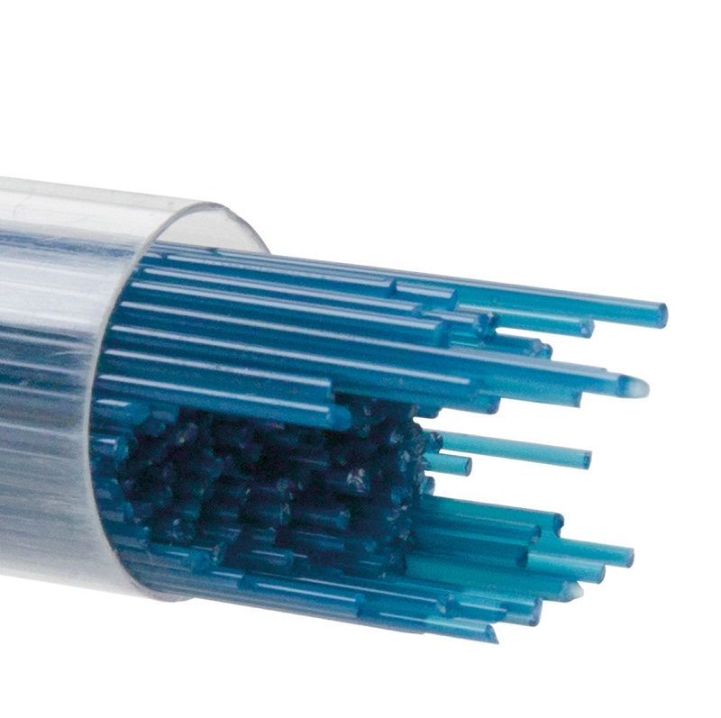Bullseye Stringers: 1mm Steel Blue Opal 0146 - Warm Glass