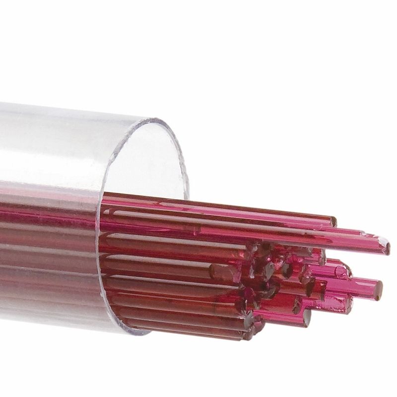 Bullseye Stringers: 2mm Cranberry Pink Transparent 1311 - Warm Glass