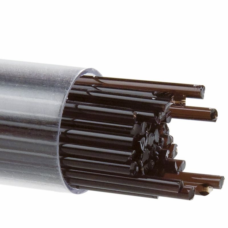 Bullseye Stringers: 2mm Dark Rose Brown Transparent 1109 - Warm Glass