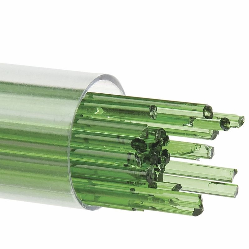 Bullseye Stringers: 2mm Light Green Transparent 1107 - Warm Glass