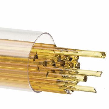 Bullseye Stringers: 2mm Medium Amber Transparent 1137 - Warm Glass