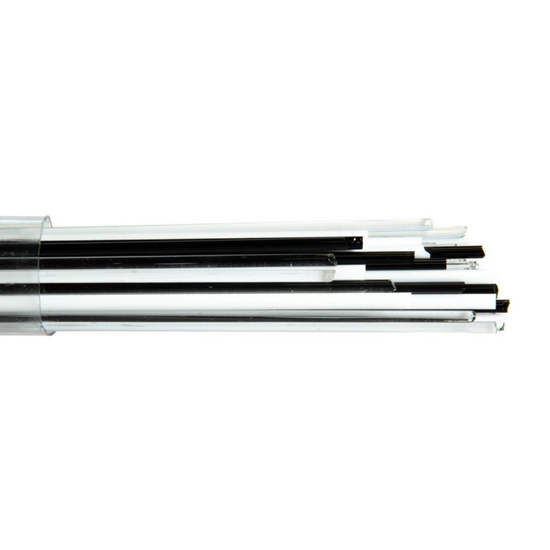 Bullseye Stringers: 2mm Mixed Monochrome Transparent & Opal – Warm Glass