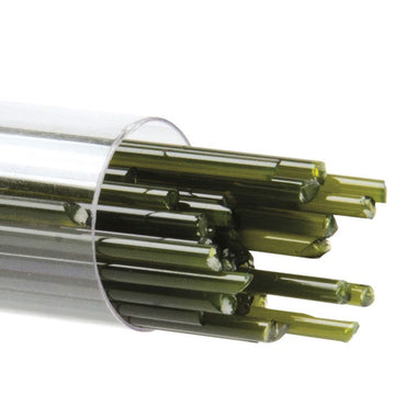 Bullseye Stringers: 2mm Moss Green Opal 0241 - Warm Glass
