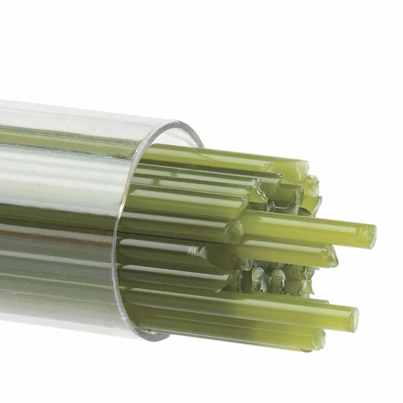 Bullseye Stringers: 2mm Olive Green Opal 0212 - Warm Glass