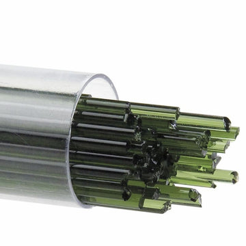 Bullseye Stringers: 2mm Olive Green Transparent 1141 - Warm Glass