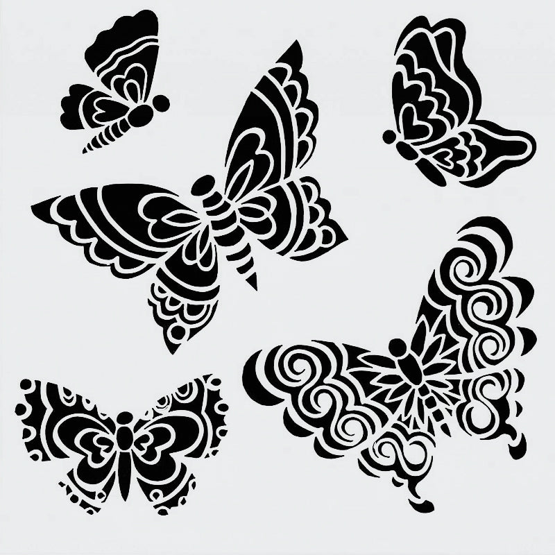 Butterflies Stencil 15cm x 15cm - Warm Glass