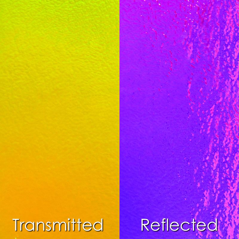 CBS Dichroic Glass: Green/Magenta Blue on Clear - Warm Glass