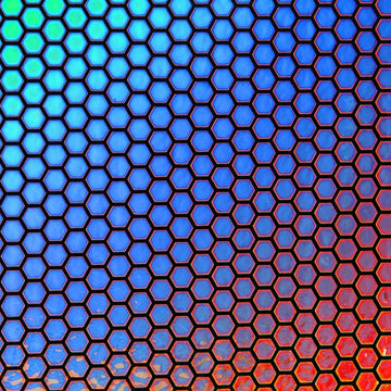 CBS Dichroic Pattern: Honeycomb on Black - Warm Glass