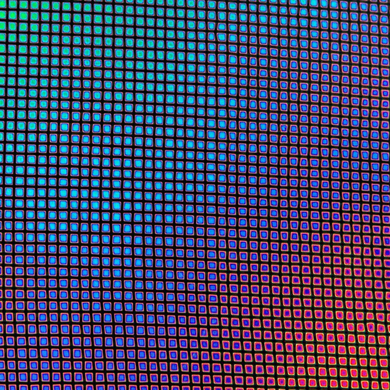 CBS Dichroic Pattern: Square 1 on Black - Warm Glass