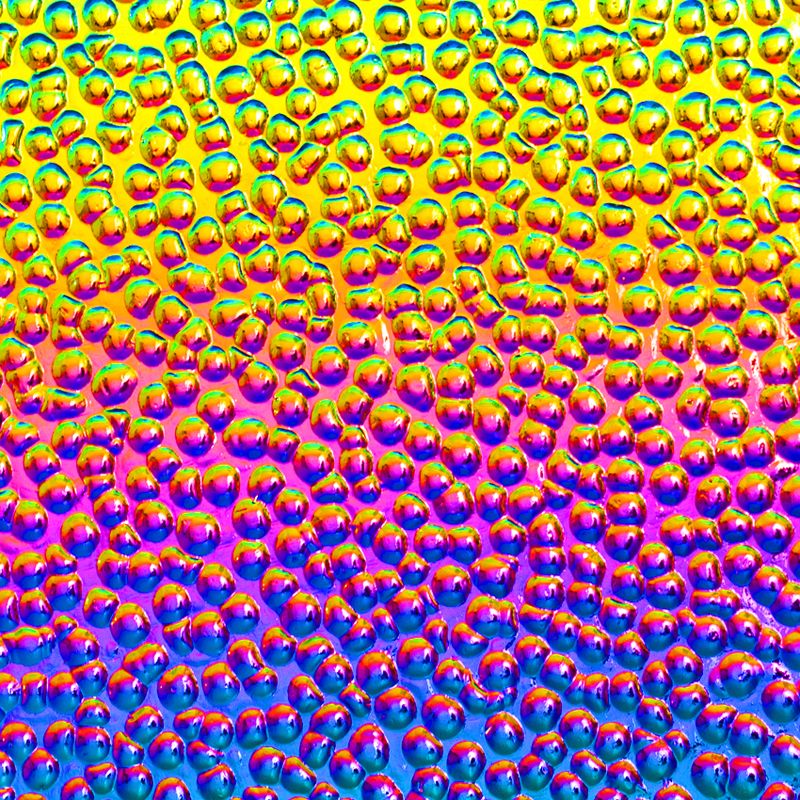 CBS Dichroic Texture: Hammered Rainbow 2 on black - Warm Glass