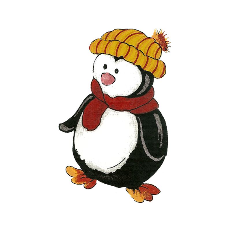 Christmas Penguin Decal 1 - Pack of 4 (7.5cm) - Warm Glass