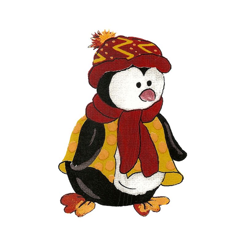 Christmas Penguin Decal 2 - Pack of 4 (7.5cm) - Warm Glass