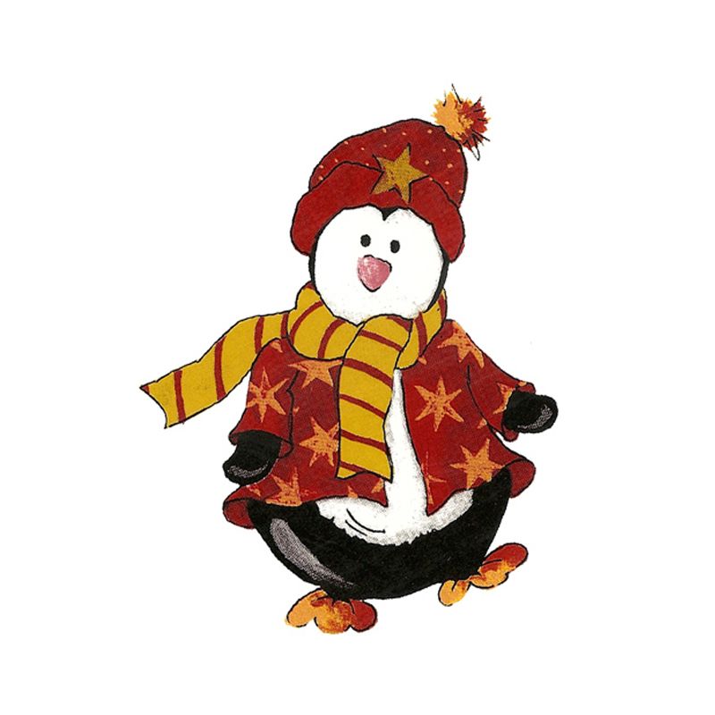 Christmas Penguin Decal 3 - Pack of 4 (7.5cm) - Warm Glass