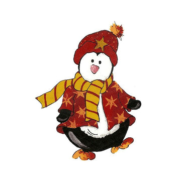 Christmas Penguin Decal 3 - Pack of 4 (7.5cm) - Warm Glass