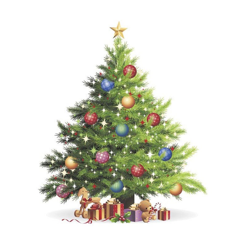 Christmas Tree Decal - Pack of 4 (7cm) - Warm Glass